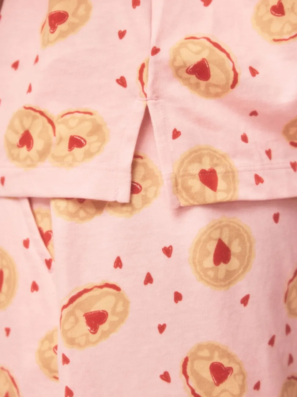 Biscuit rose - Ensemble Pyjamas courts boutonné en jersey