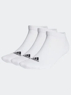 Blanc - Adidas Chaussettes basses matelassées 3 Pack