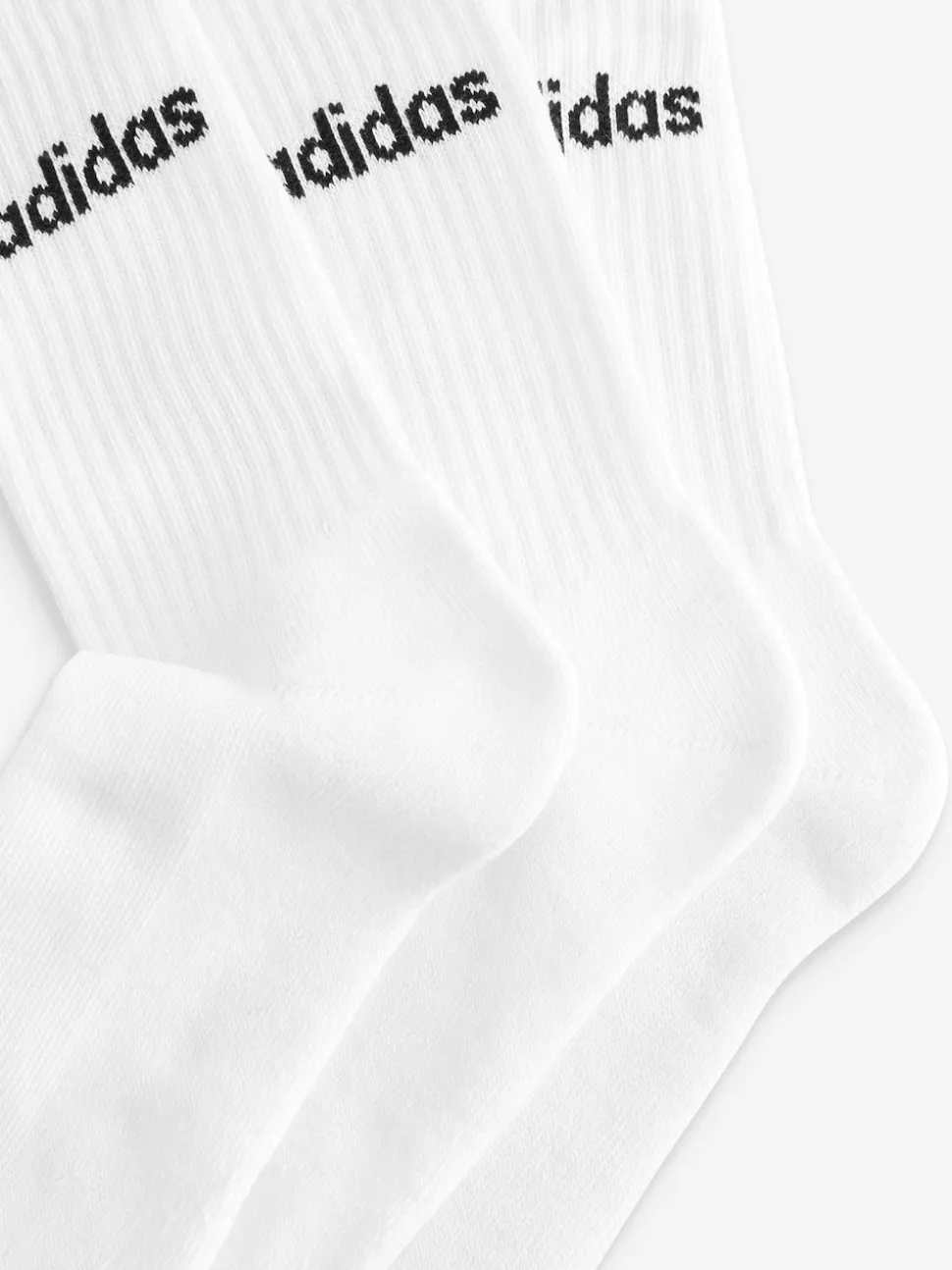 Blanc - Adidas Linear Crew Cushioned Socks 3 Pack