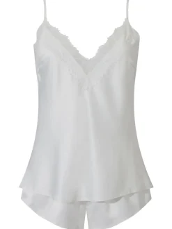 Blanc - Ann Summers Ensemble pyjama en dentelle Cerise et cami en satin