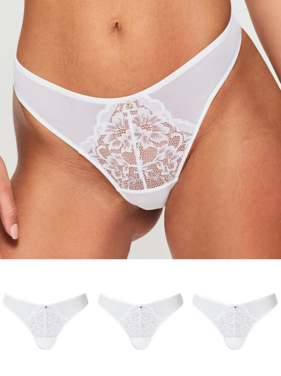 Blanc - Ann Summers lot de 3 culottes sexy en dentelle