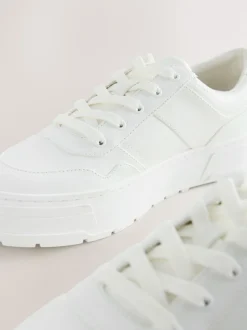 Blanc - Baskets à lacets épaisses Cleat