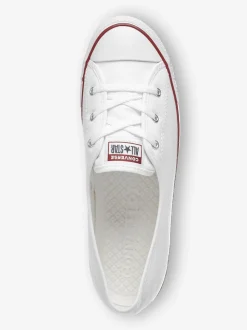 Blanc - Baskets à lacets style ballerine Converse