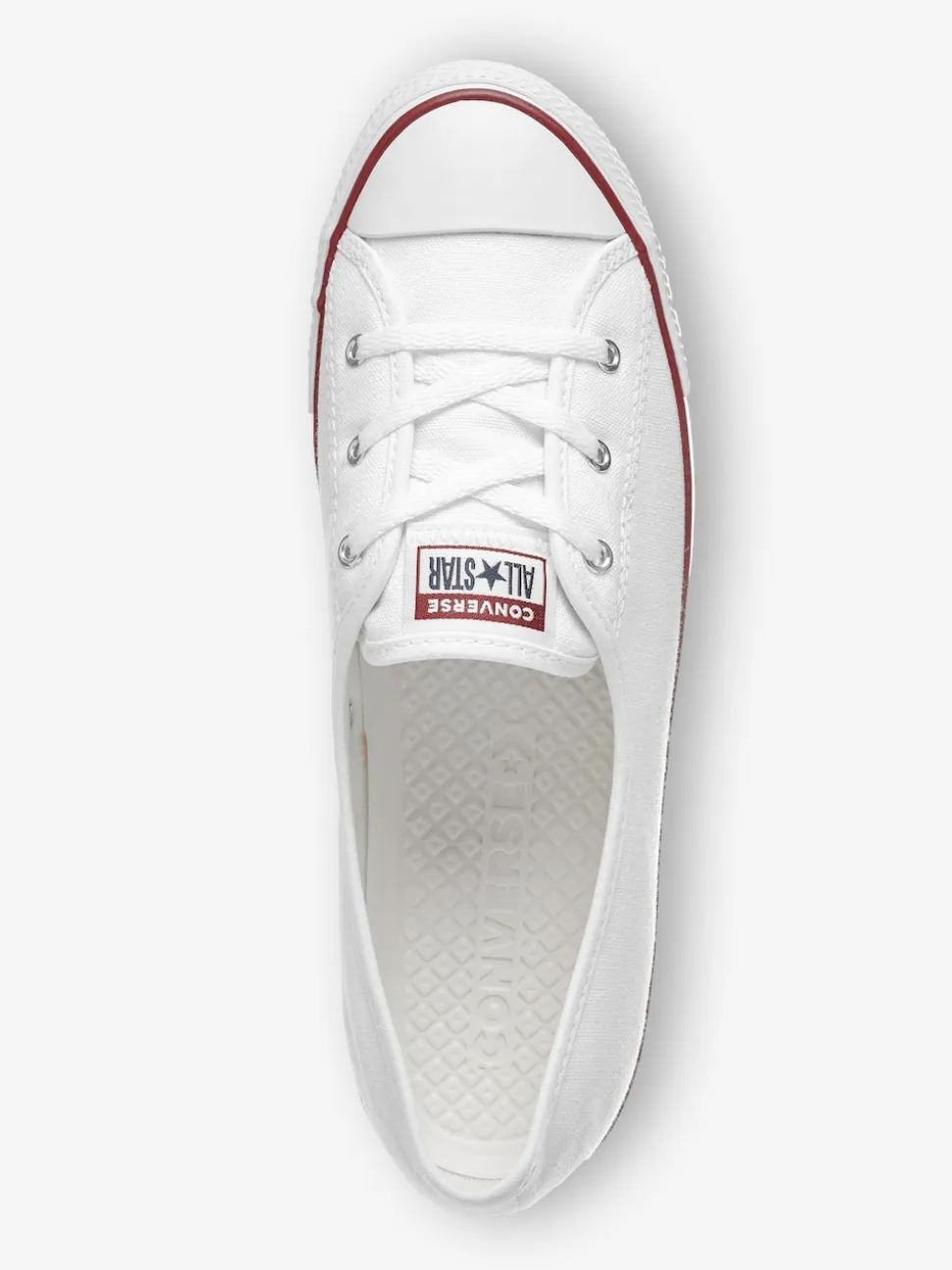 Blanc - Baskets à lacets style ballerine Converse