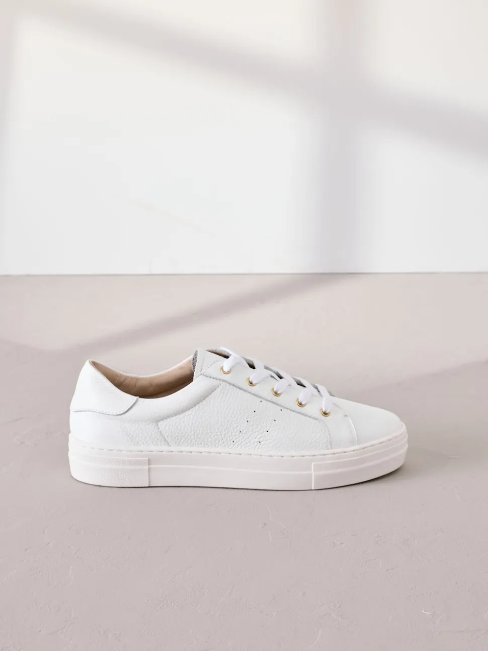 Blanc - Baskets Signature Premium en cuir à lacets