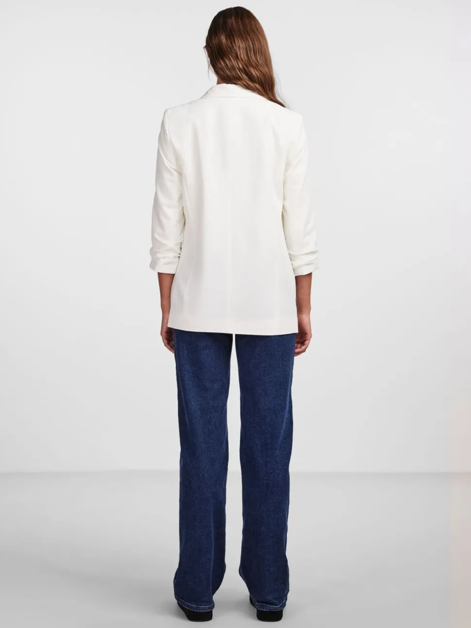 Blanc - Blazer PIECES à manches froncées