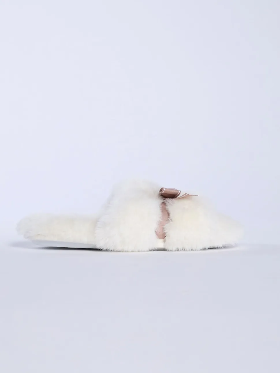 Blanc - Boux Avenue Chaussons curseurs en peluche avec nœud