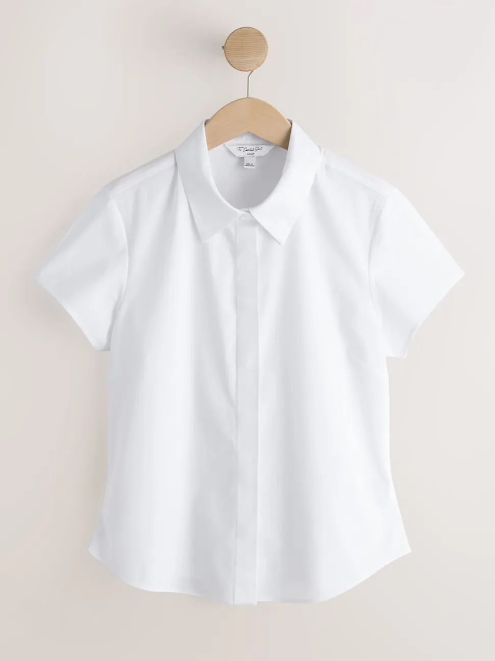 Blanc - Chemise Extensible ajustée Essential à manches courtes