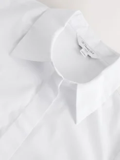 Blanc - Chemise Extensible ajustée Essential à manches courtes