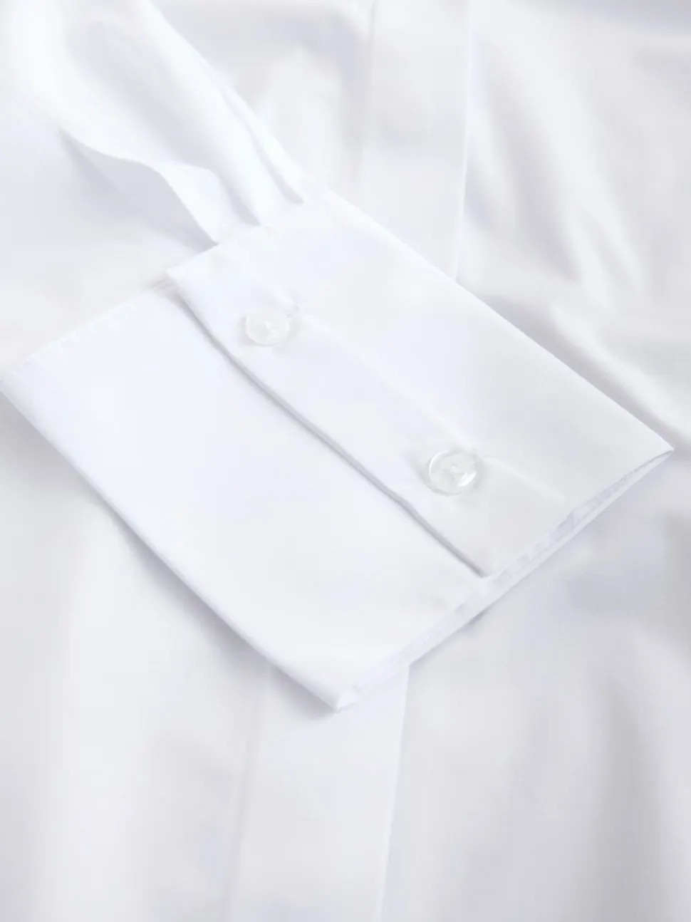 Blanc - Chemise Fuller Bust ajustée extensible Essential à manches longues