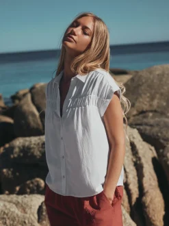 Blanc - chemise Manche courte en lin