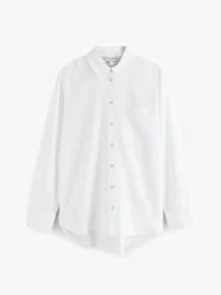 Blanc - 100Chemises décontractées en coton à boutons Manches longues Chemises décontractées
