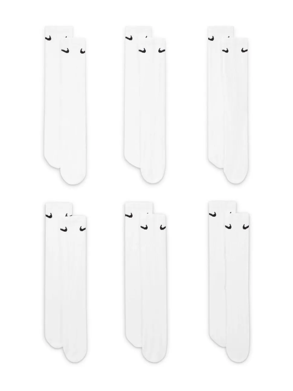 Blanc - Col rond - Lot de chaussettes Nike Everyday Cushioned 6
