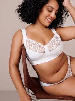 Blanc - DK Ultimate Comfort Cup Soutien-gorge à bretelles rembourrées sans armatures avec soutien latéral