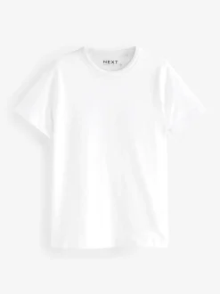 Blanc - Essential Pure Cotton Courts Col rond T-shirt
