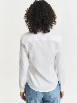Blanc - Gant Chemise Oxford stretch ajustée