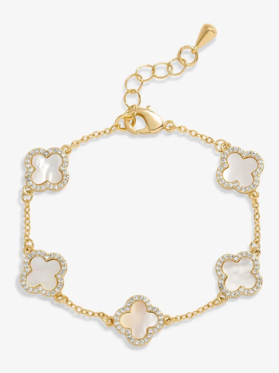 Blanc - Jon Richard Jets Bracelet trèfle en émail