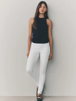 Blanc - Leggings Jersey Denim