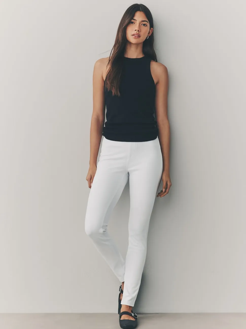 Blanc - Leggings Jersey Denim