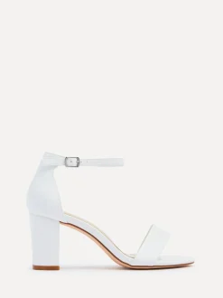 Blanc - Linzi Wide Fit Legacy à peine là des chaussures à talons blocs arrière fermés