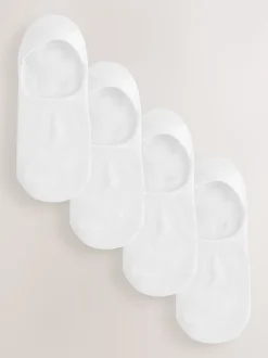 Blanc - Lot de 4 chaussettes invisibles en modal