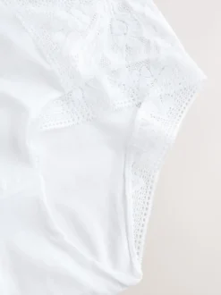 Blanc - Lot de 2 culottes en dentelle et microfibre