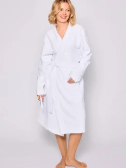 Blanc - Loungeable Peignoir classique en éponge