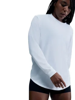 Blanc - Nike haut décontracté Dri-FIT à manches longues