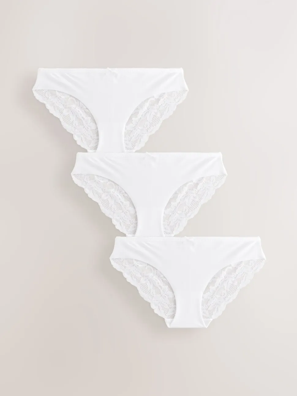 Blanc - No VPL Lace Back Briefs 3 Pack
