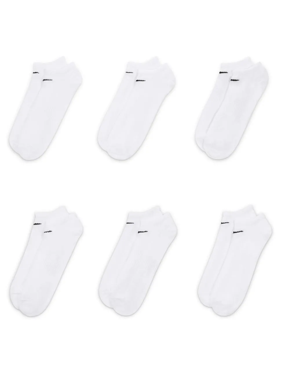 Blanc - Paquet de chaussettes d'entraînement légères et non voyantes Nike Everyday 6