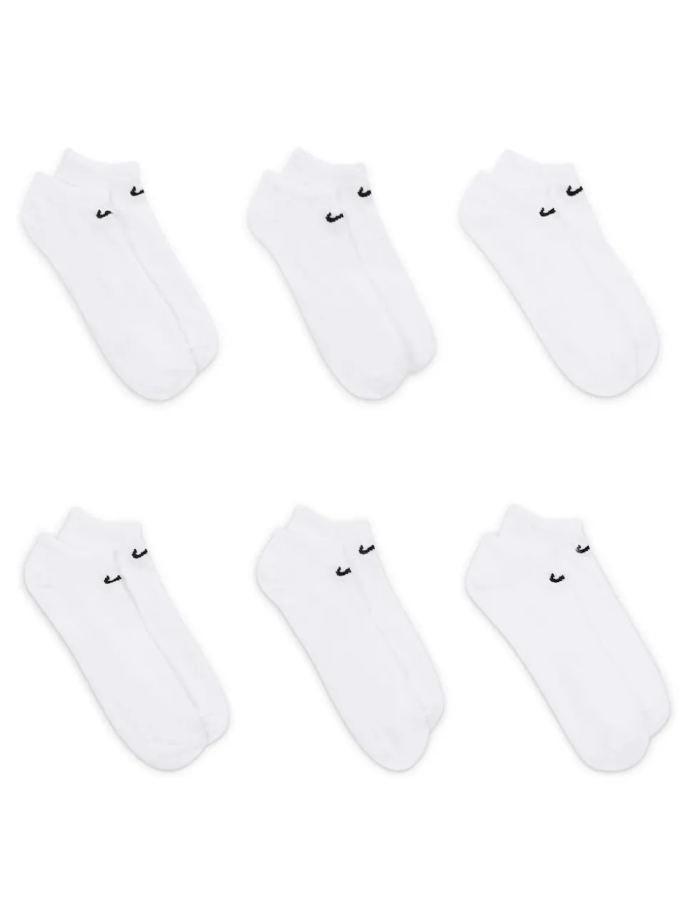 Blanc - Paquet de chaussettes d'entraînement légères et non voyantes Nike Everyday 6
