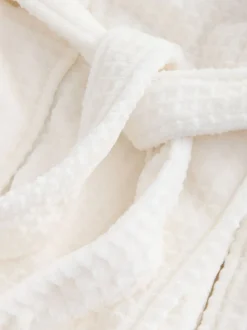 Blanc - Peignoir gaufré douillet