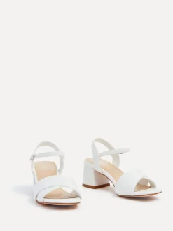 Blanc - Sandales à talons Vivian Linzi à coupe large avec sangle avant croisée