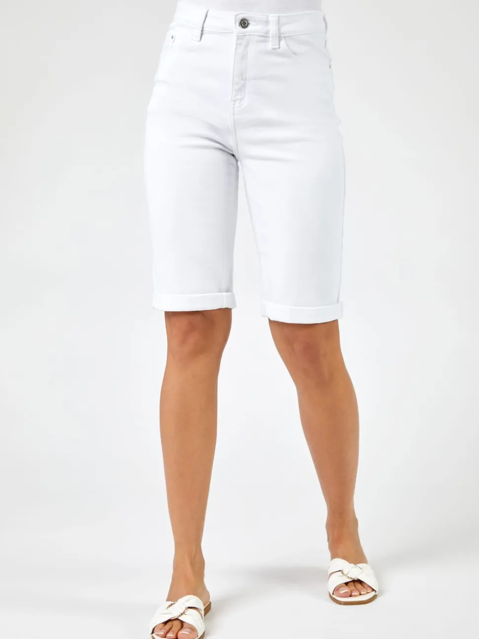Blanc - Shorts longueur genou Roman indispensable