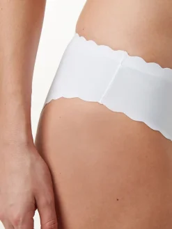 Blanc - Slip invisible à bord festonné