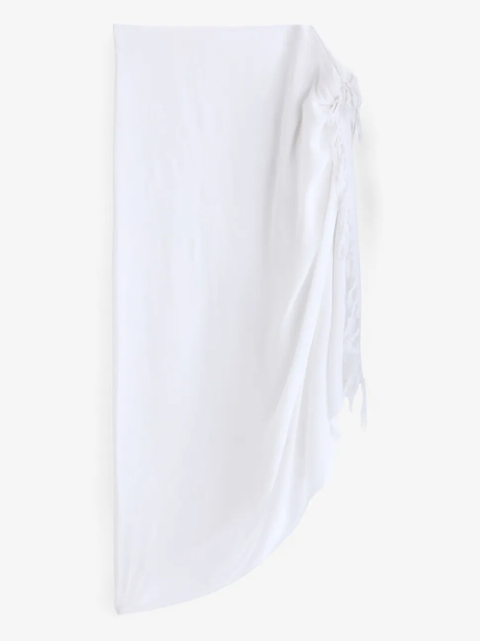 Blanc - South Beach Dissimuler le sarong froissé à franges en viscose