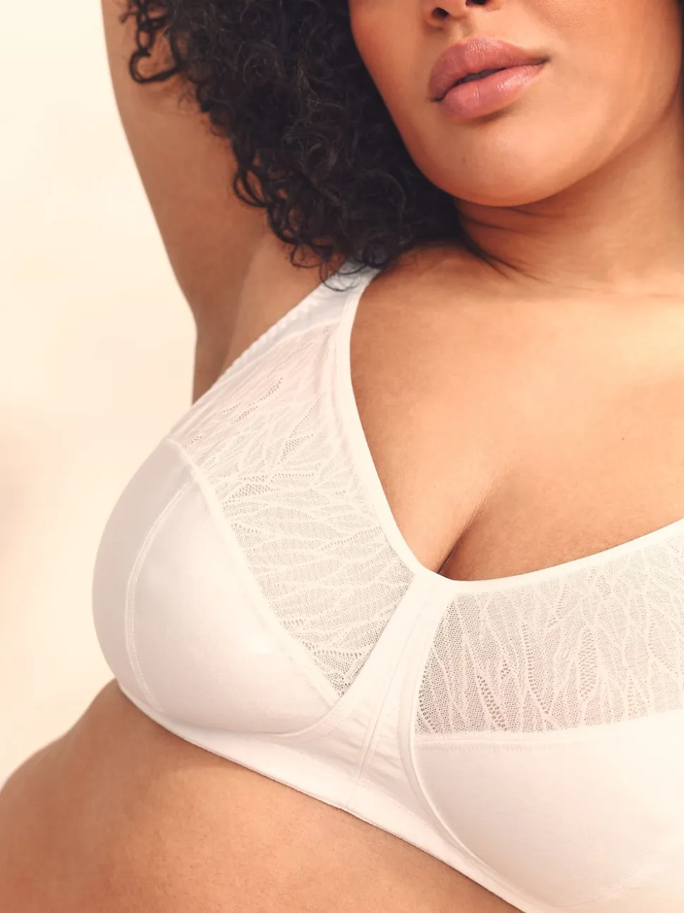 Blanc - Soutien-gorge confort ultime en coton sans armatures OH Total Support