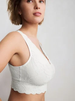 Blanc - Soutien-gorge en dentelle maintien total