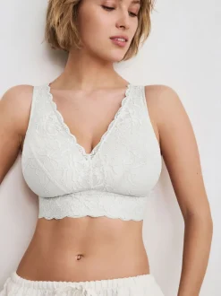 Blanc - Soutien-gorge en dentelle maintien total