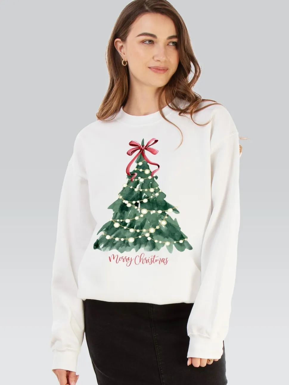 Blanc - Sweat-shirt aquarelle Brands In Noël