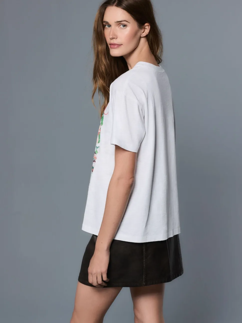 Blanc - T-shirt Fleetwood Mac à manches courtes et col rond graphique