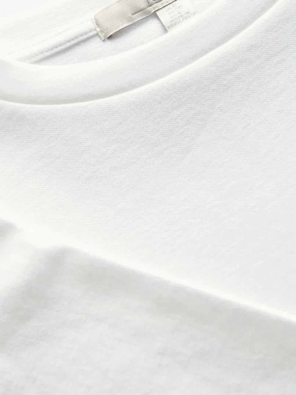 Blanc - T-shirt Manche courte Col ras du cou lourd