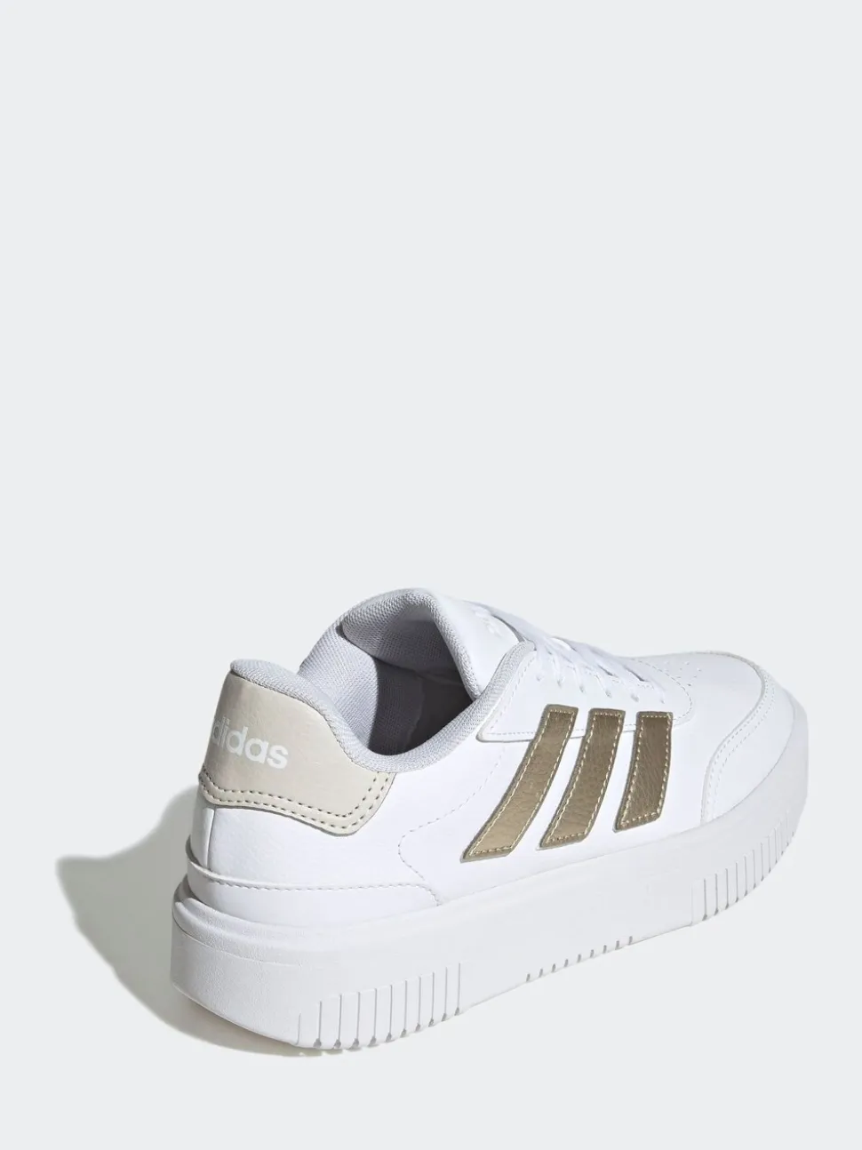 Blanc et doré - Baskets adidas Courtblock Bold