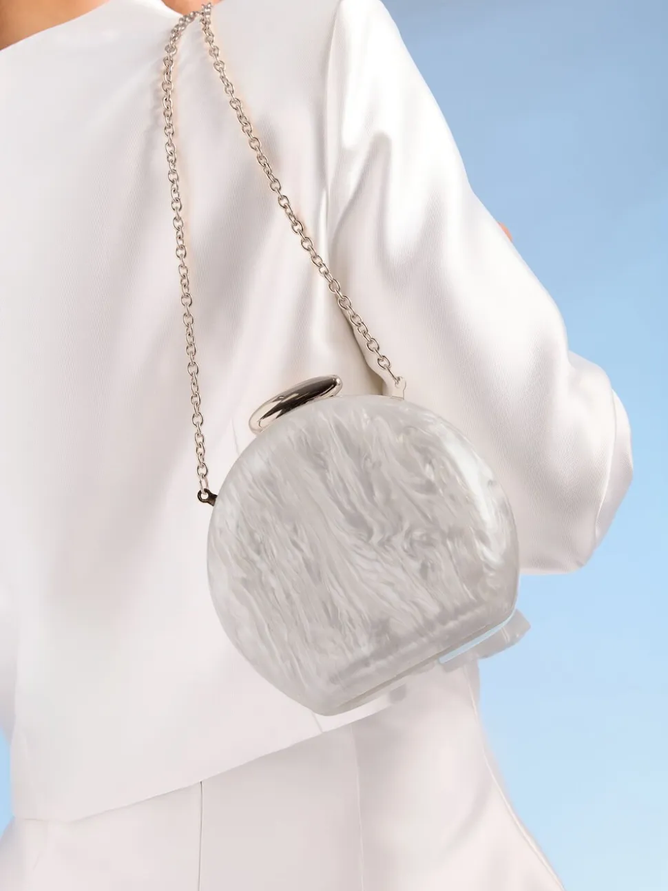 Blanc nuptiale - Pochette Friends Like These ronde en acrylique