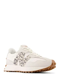 Blanc/imprimé léopard - New Balance 327 Trainers