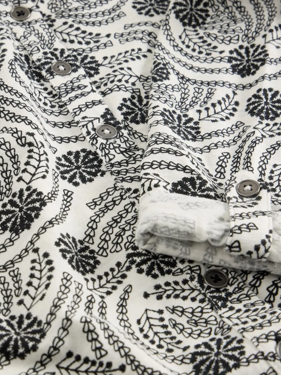 Blanc/Noir - Chemise en jersey White Stuff Annie