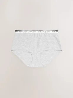 Blanc/Noir/Gris - Lot de 4 culottes à logo en coton