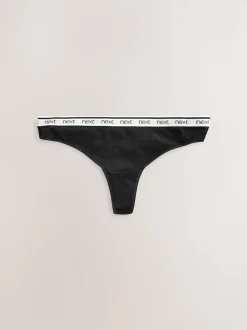 Blanc/Noir/Gris - Lot de 4 culottes à logo en coton