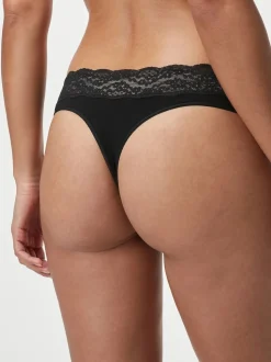 Blanc/Noir/Gris - Lot de 4 culottes en coton et dentelle