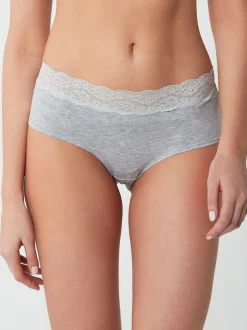 Blanc/Noir/Gris - Lot de 4 culottes en coton et dentelle